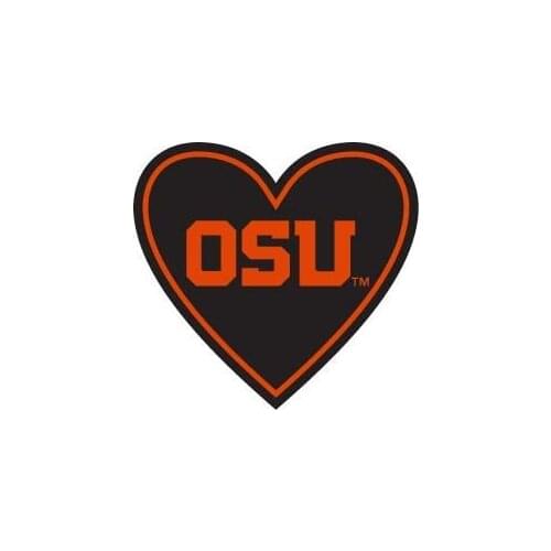 Oregon State OSU Sticker Orange "OSU" Text Heart Shaped Decal Apply Mug Phone Laptop Water BottleCooler Bumper OSU Football 15cm