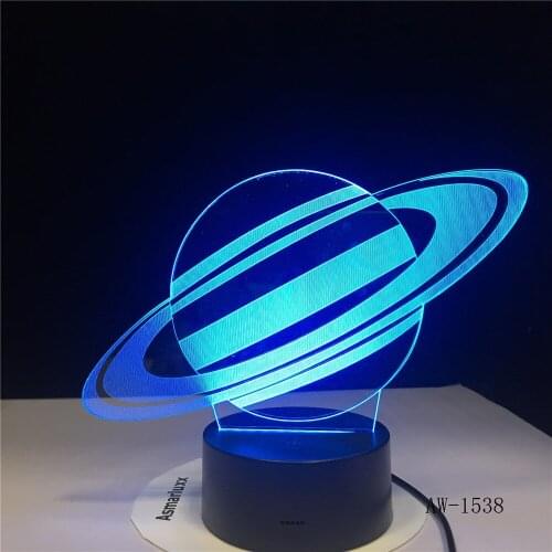 Saturn Table Lamp USB LED 3D Lights 7 Colors Novelty LED Night Lamp as Kids Toy Gifts Home Decor Drop Shipping AW-1538
