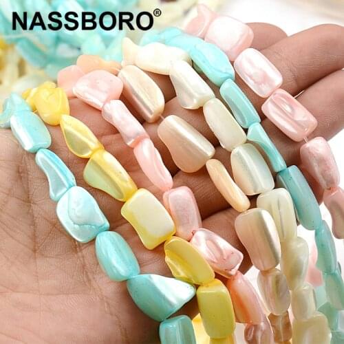 Irregular Natural Mother of Pearl Dyed Shell Beads Spacer Beads Pearl DIY Bead Jewelry Making Necklace Bracelet Earrings