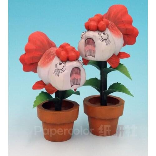 Ghost Lamp Of The Cold Goldfish Grass 3D Three-dimensional Paper Model DIY Hand Game Animation