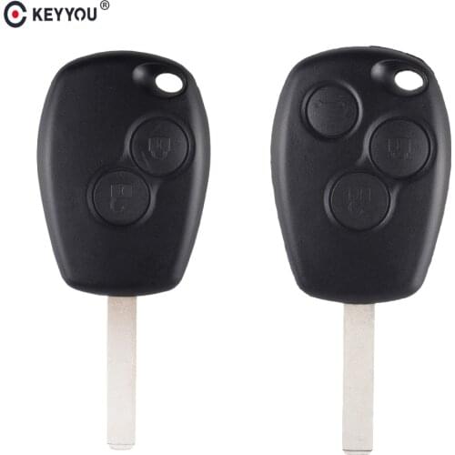 KEYYOU 2/3 Button Remote Car Key Shell Auto Key Case for Renault Dacia Modus Clio 3 Twingo Kangoo Uncut Blank Blade Replacement