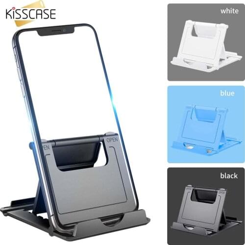 KISSCASE Phone Holder Stand For iPhone Xiaomi Samsung Huawei For iPad Adjustable Aluminium Desktop Phone Tablet Cellphone Holder