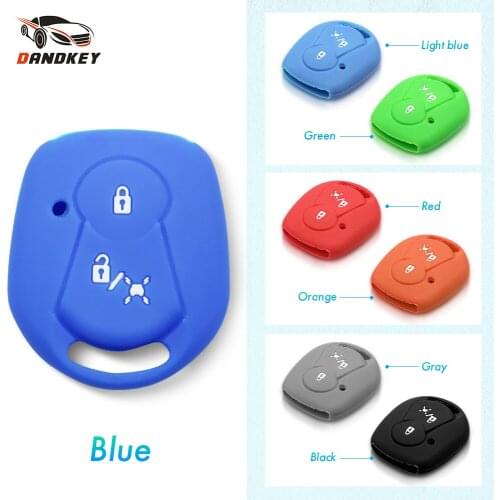Dandkey 10pcs Silicone Key Case For Ssangyong Actyon Kyron Rexton Car Keychain Fob 2 Buttons Rubber Remote Key Cover Car-styling