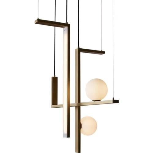 Glass Magic Beans Chandelier Nordic Geometric graphics Minimalist For Living Room Dinning LED E14 Deco Designer Lamp