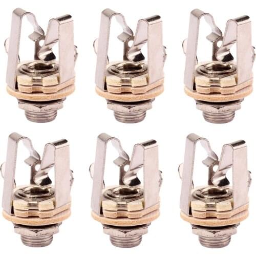 Pack of 6 Stereo Output 1/4'' 6.35mm Jack Switch Socket for Electric Guitar Repair Tool