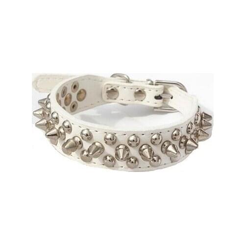 Rivet dog collar PU collar punk round head nail dog leash supplies