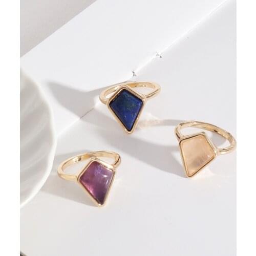 Lapis lazuli Stone Ring Fashion Inner Dia 1.7cm Brincos Pendientes Jewelry for Women