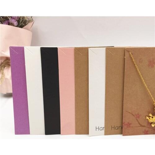 10*8cm Handmade With Love Packing Card Necklace Display Card Print Flower Love Paper Jewelry Card 100pcs