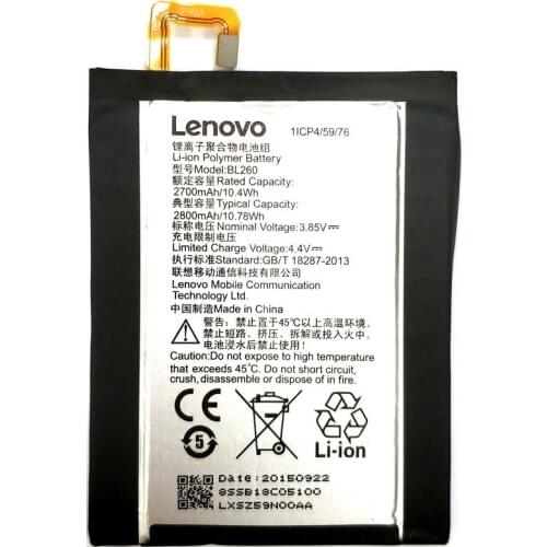 100% Original High Quality 3.85V 2700mAh BL260 For Lenovo Vibe S1 Lite S1La40 Battery
