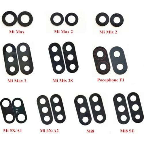 100pcs/Lot Rear Back Camera Glass Lens For Xiaomi Mi5X A1 Mi6X A2 Mi8 Mi8 SE Mi Max 2 3 Mi Mix 2 2S Pocophone F1
