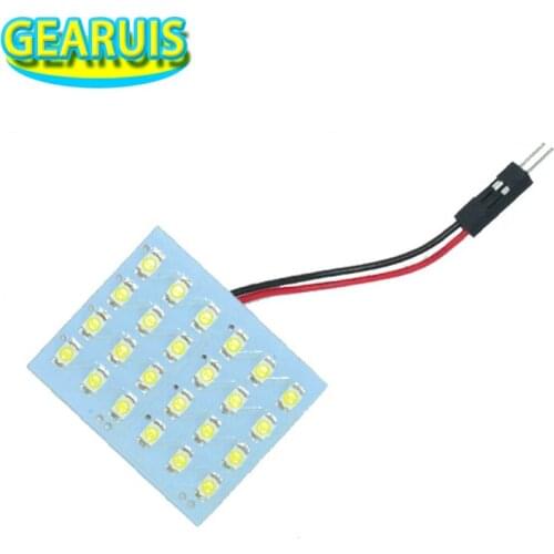 100X Festoon Dome Panel light 24 SMD 1210 24SMD 3528 LED Auto Car Interior roof reading Light with T10 Festoon 2 adapters DC 12V