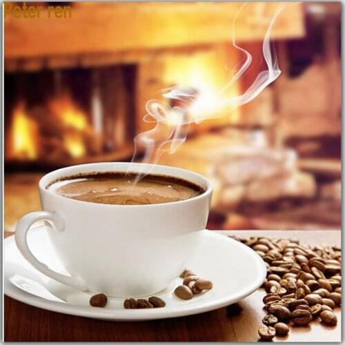 Peter ren diamond painting cross stitch DIY diamond embroidery Coffee Square or Round diamond mosaic full embroidery rhinestones