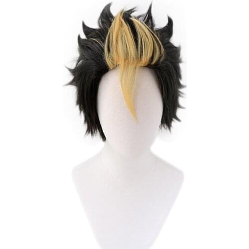 Anime Haikyuu!! Karasuno Nishinoya Yuu Short Wig Cosplay Costume Heat Resistant Synthetic Hair Haikiyu Party Role Play Wigs