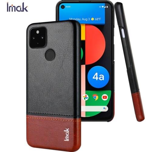 IMAK Fo Google Pixel 4a 5G Case Cover Luxury Skin PU Leather Cases Fo Google Pixel 4a 5G Hard PC Back Cover