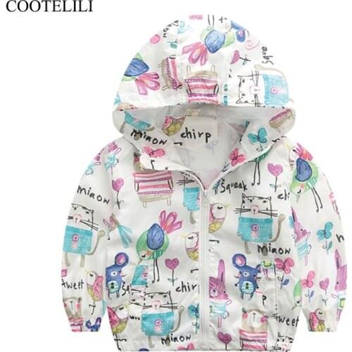 COOTELILI 80-120cm Spring Baby Jacket For Girls Children Coat For Girls Sun Protection Active Kids Clothing Hooded Outerwear