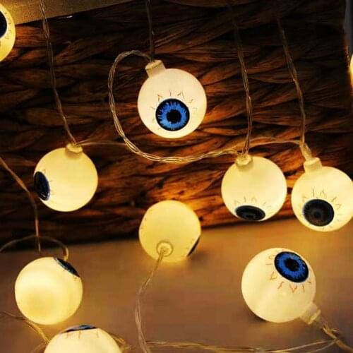 Ghost Eyeball Shaped Halloween String Decorative Lamp PVC USB Halloween Ghost Eyeball String Lights for Halloween Decorations