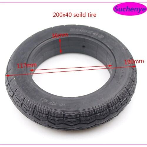 200x40 Electric Scooter Solid Tires 8 Inch Folding Bicycle Tyre Scooter Pram Wheel Accessories Tubeless Solid Tyre