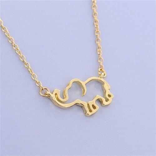 European and American new article adorn article vogue elephant pendant necklace lucky hollow out elephant clavicle chain friend