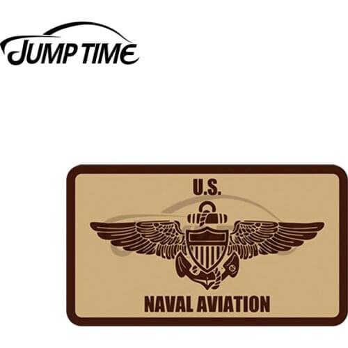 JumpTime 13x3.5cm US Naval Aviation Wings Patch Bumper Car Stickers Scratch-Proof Decal Refrigerator VAN Cartoon Car Assessoires