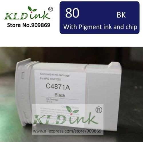KLDINK - Compatible 80 C4871A BLACK ink cartridge for Designjet 1050 1055 printer