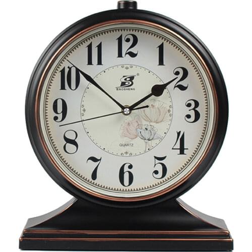 CLassic 12Inch Desktop Clock Europe Antique Art Silent Table Clock for Bedroom Lliving Room Home Decoration