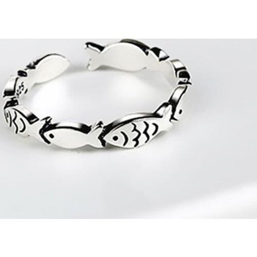 Fish Rings Jewelry for Women New Fashion Vintage Punk Party Accessories Gifts