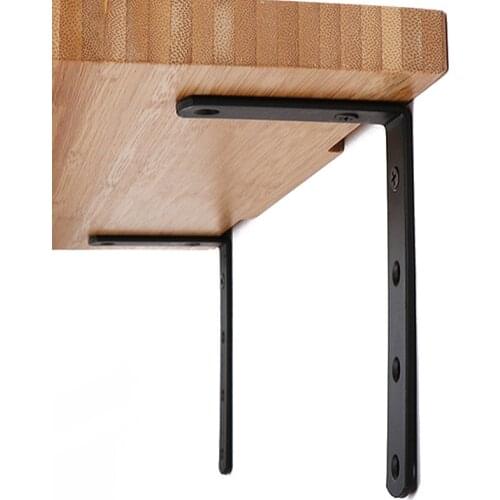 L-Shaped Right Angle Bracket Steel Thickened Black 90 Degree Shelf Bracket Connector Iron Angle Code Hardware Household Hardware