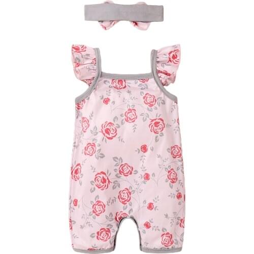 Ma&Baby 0-18M Summer Newborn Infant Baby Girls Rompers Ruffle Flower Print Jumpsuit Playsuit Clothes DD43