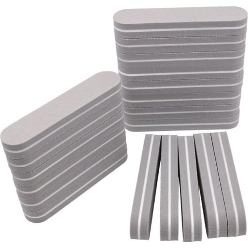 20Pcs/lot Mini Nail File Buffer Block 9*2cm 100/180 Sandpaper Gift Emery Board Sponge Thick Nail Buffer Light Grey Nail Tools