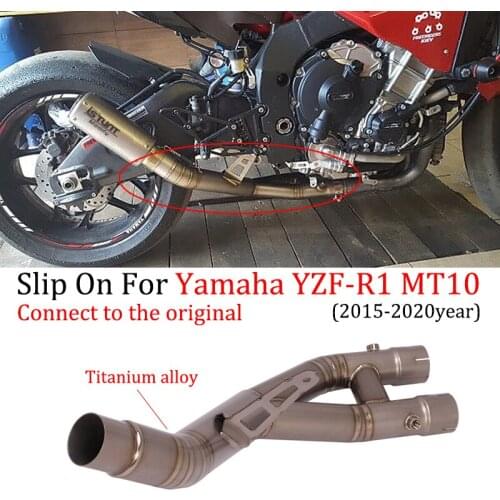 Motorcycle Exhaust Escape Modify Titanium Alloy Mid Link Pipe Cat Delete Eliminator Enhanced For Yamaha YZF R1 MT-10 2015 - 2020