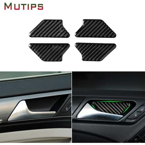 Mutips car inner door bowl panel cover handle trim carbon fiber sticker accessories For VW volkswagen golf 6 gti R MK6 2008-2012