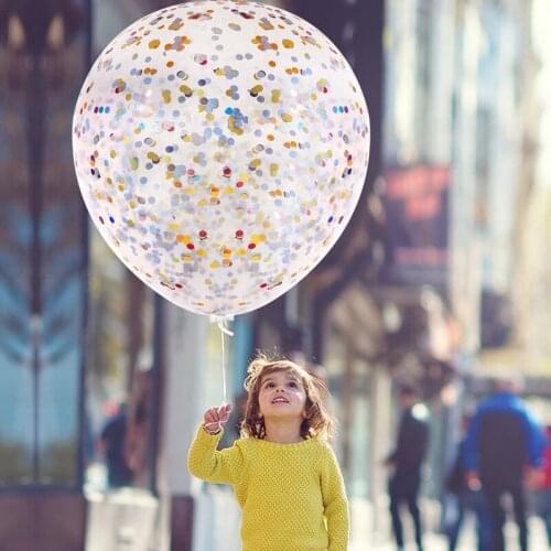 1pcs 36inch Transparent big flat ball Gold Confetti filled DIY Kit Gold Mylar Flakes Clear Balloons Wedding Enagament Decoration
