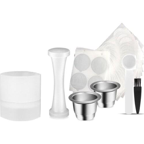 Refillable Coffee Capsules Kits,Reusable Pods Tamper Tool Accessories for Nespresso Coffee Machines