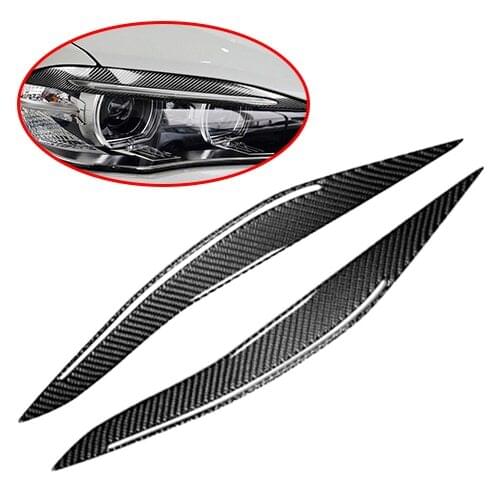 Carbon Fiber Car Headlight Eye Lid Eyebrow Cover Trim fit for BMW 5 Series F10 F18 520li 525 2011 2012 2013 2014 2015 2016 2017