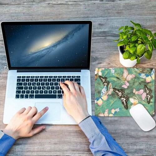 Anti-Slip Gaming Mouse Pad Butterfly Series Keyboard Protection Pad PU Leather Comfortable Computer Pad Desk Mat for PC Laptop