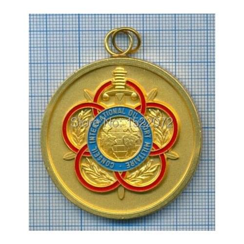Low price International Military Sport Council 1st Place Winner Medal High quality custom paint gold medal sport medals coins