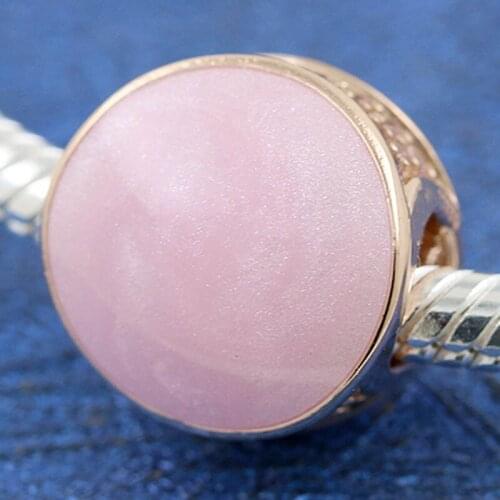 Original Rose Pink Swirl With Crystal Beads Fit 925 Sterling Silver Bead Charm Pandora Bracelet Diy Jewelry