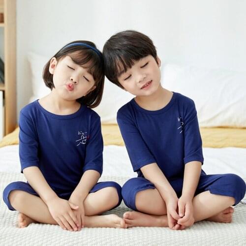 2-12 Years Solid Color Baby Clothes Set Summer Modal Newborn Baby Boys Girls Clothes 2PCS Baby Pajamas Unisex Kids Clothing Sets