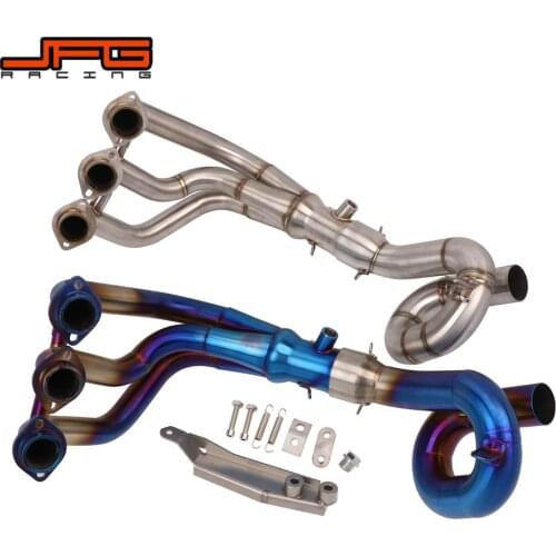 Motorcycle Full Exhaust System Middle Front Exhaust Muffler Link Pipe Slip-on For YAMAHA MT09 MT-09 FZ09 FZ-09 2014-2018