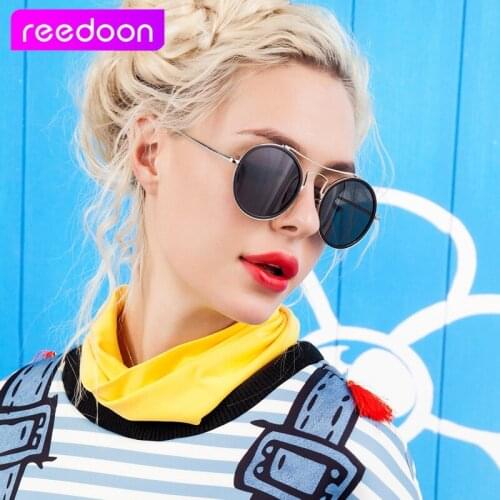 Женские солнцезащитные  круглые очки REEDOON China At AliExpress