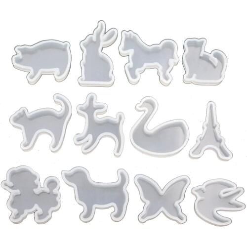 Silicone Mold for jewelry cute animals cat rabbit deer horse Resin Silicone Mould handmade epoxy resin molds