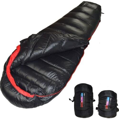 Outdoor adult super light mummy down sleeping bag camping thickened warm duck down sleeping bag