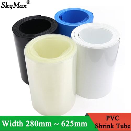 280mm ~ 625mm 18650 Lithium Battery Heat Shrink Tubing Li-ion Wrap Cover Skin PVC Shrinkable Tube Film Sleeves Insulation Sheath