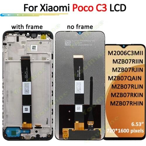 IPS 6.53" For Xiaomi Poco C3 LCD Display Panel +Touch Screen Digitizer Assembly For Xiaomi poco C3 M2006C3MI LCD Display