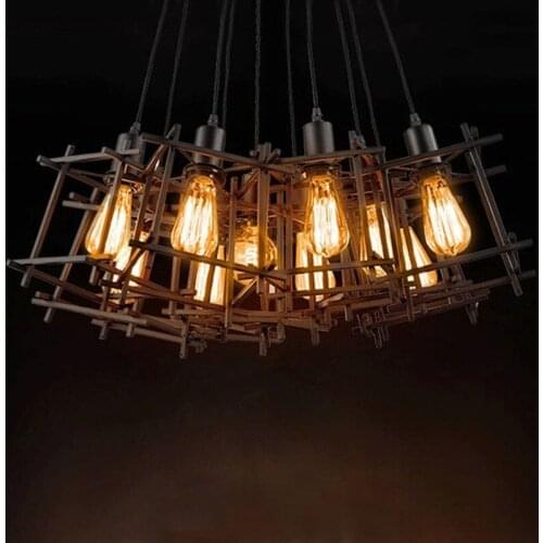 1 Head Iron Wire Pendant Lamps Vintage Nordic Industry Lightings Retro Loft Edison Pendant Lights For Living Room, Resturant