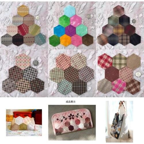 100 Pice Garden Patchwork First Piece Dyeing Cotton DIY Handmade Patchwork Quilt Piece Hexagon