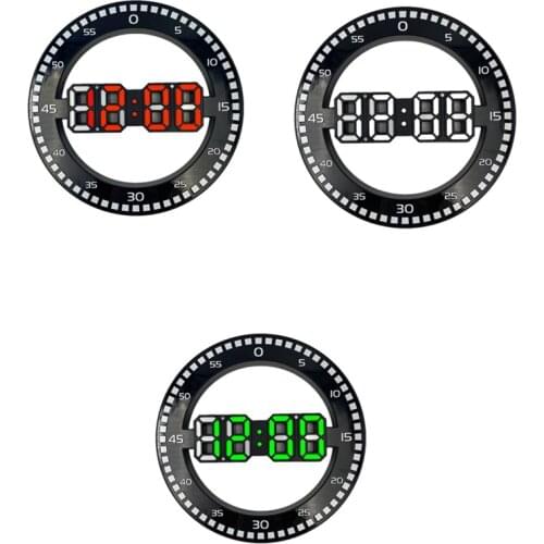 3D LED Wall Clock LED Display Electronics Modern Design Digital Table Alarm Nightlight for Living Room Decoration