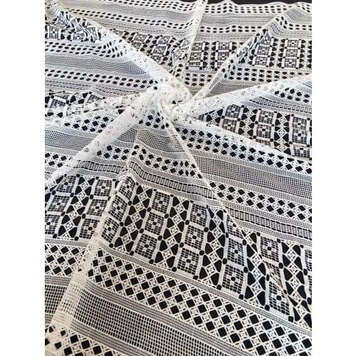 African Lace Fabric 2021 High Quality Lace Water Soluble Embroidered Fashion White Soft Lace Fabric 5 Yards