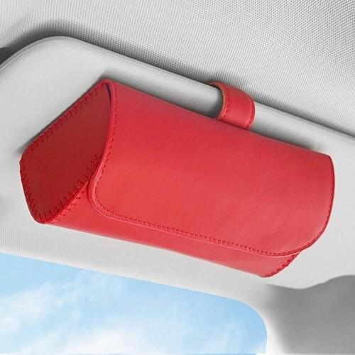 Car Glasses Case Hanging Sun Visor Sunglasses Holder Bill Card Storage Automotive Interior Accessories