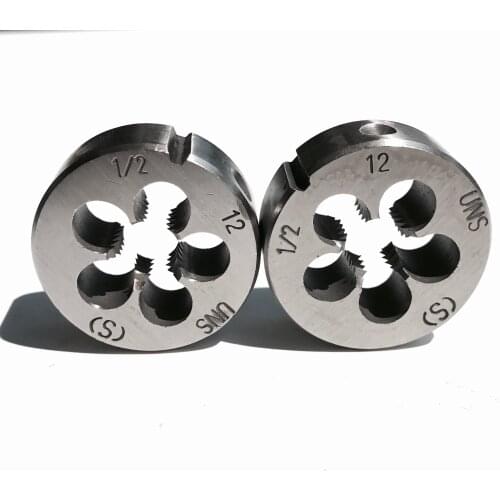 Free shipping 2PCS 9Sicr steel made American standard UNC/UN/UNS 1/2"-12/13/14/16/18TPI manual die for threading metal workpiece